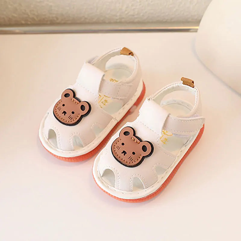 Baby First Walker Sandals with Cute Bear Pattern