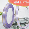 Roll of light purple gold-edge satin ribbon for crafts and gift wrapping