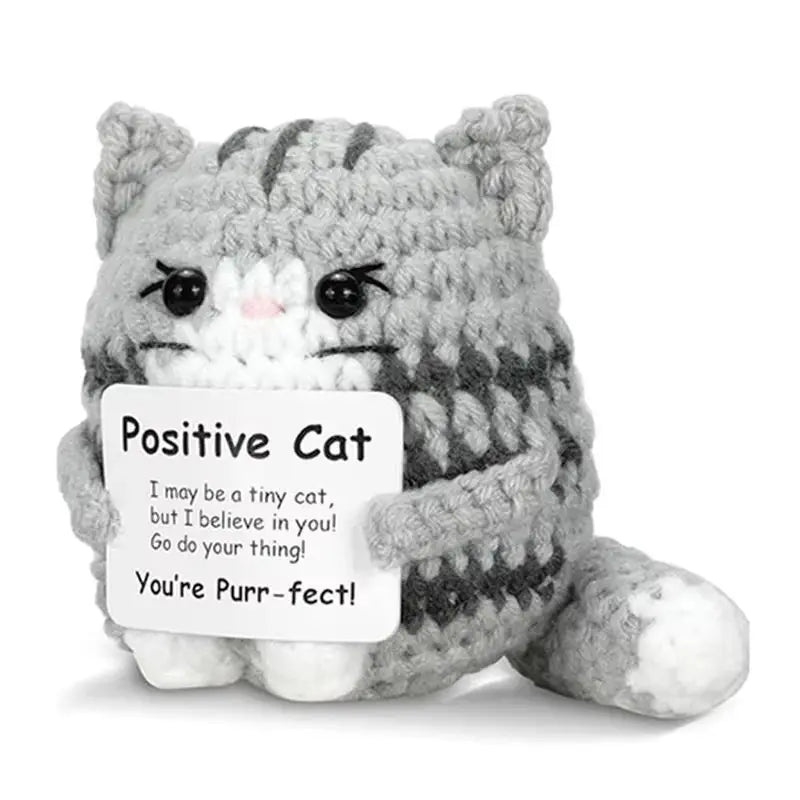 Handmade Wool Knit Potato Plush Doll with Inspirational Card