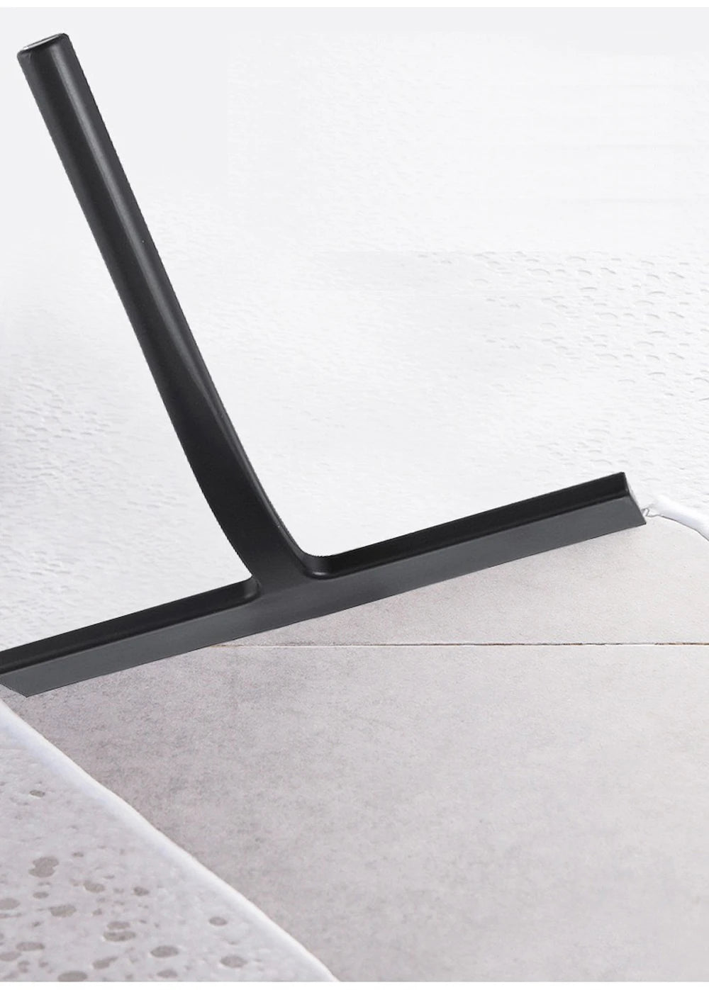 Shower Squeegee with Hanging Silicone Holder for Glass Doors & Mirrors