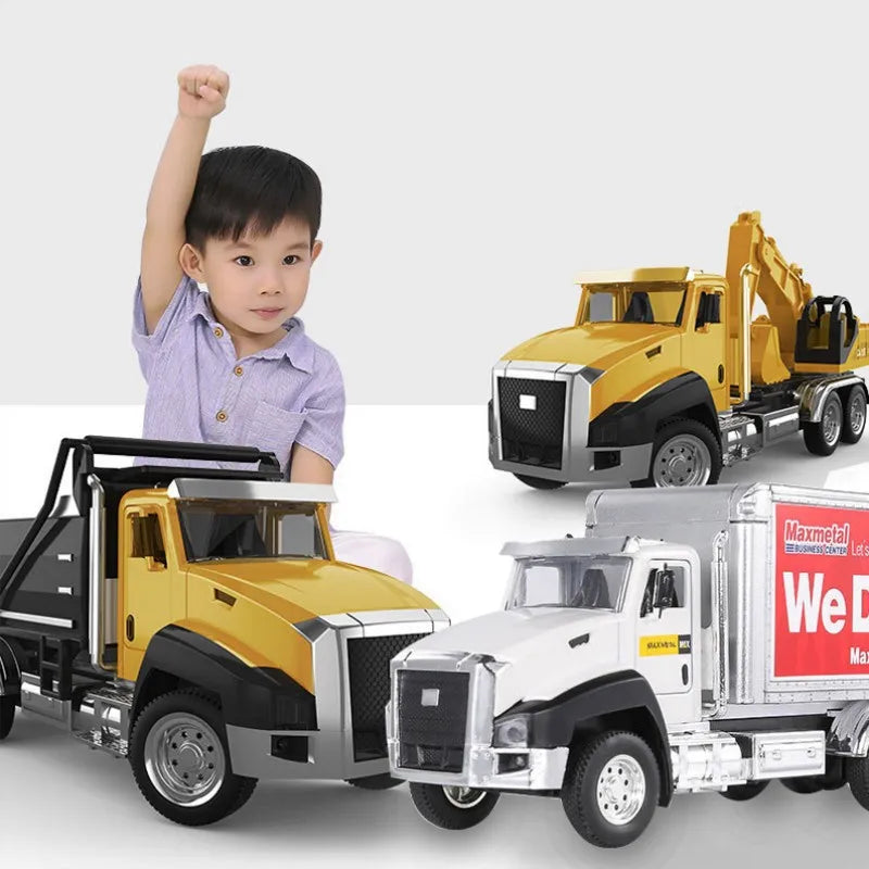 1:50 Diecast Metal Model Truck Set - Construction Vehicles
