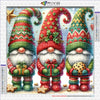 Kit de peinture de diamants avec trois figures de gnomes tricotés aux couleurs et motifs de Noël