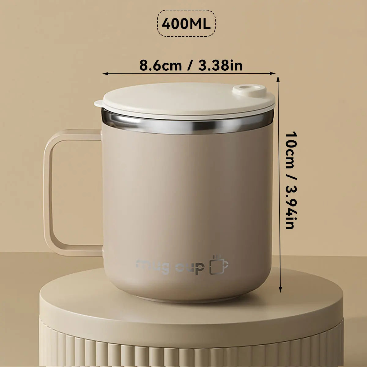 Tasse à Café en Acier Inoxydable 304 Isolée avec Couvercle