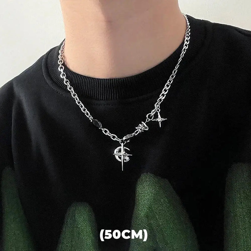 Double-Layer Star Pendant Necklace