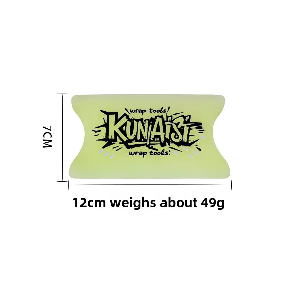 A light green TPU car wrap film squeegee with a soft edge, measuring 12cm and weighing about 49g.