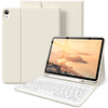 Beige Premium-Leder-iPad mit passender Tastaturhülle und Schutzcover.