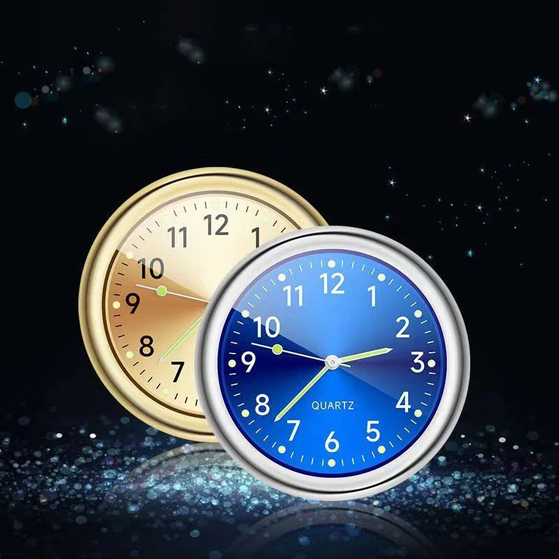 Mini Car Clock with Glow-In-The-Dark Dial and Air Vent Clip