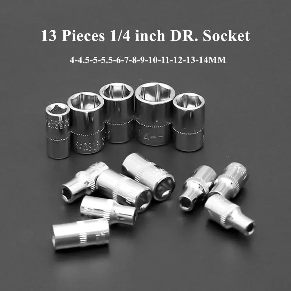 46-Piece Ratchet Socket and Bit Tool Set with Carrying Case