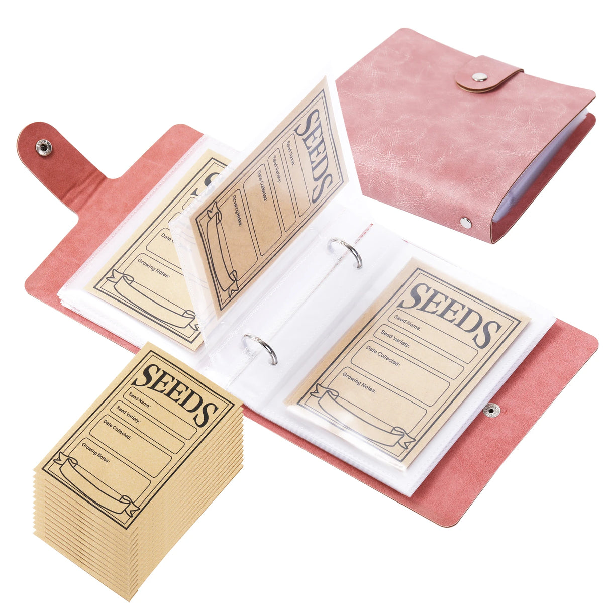 Garden Seed Organizer Binder with Self-Sealing Envelopes