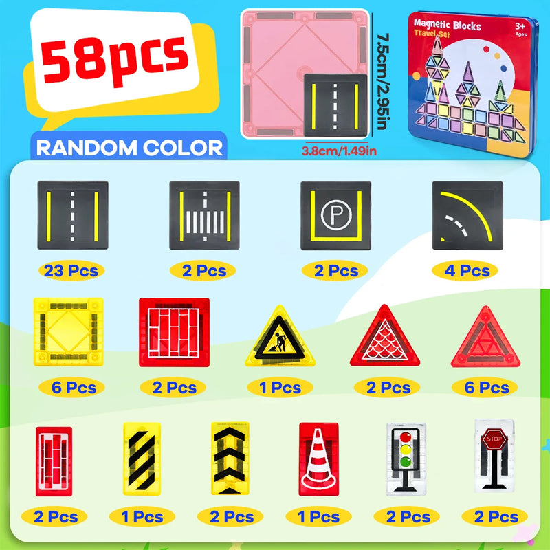 Magnetic Road Construction Set