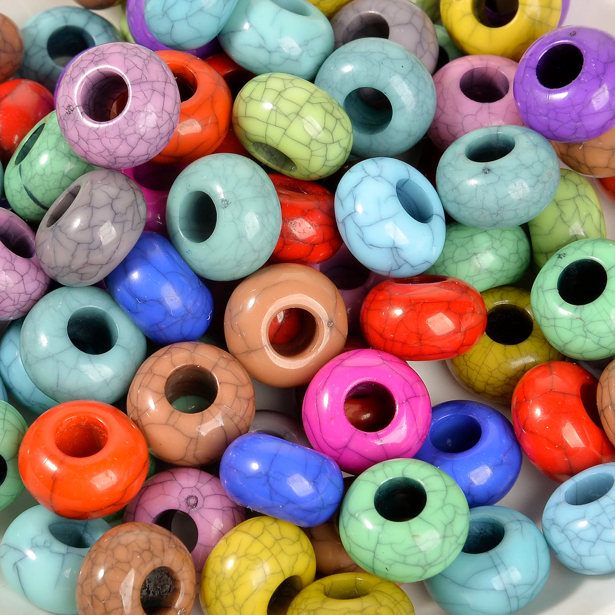 Mixed Rainbow Resin Spacer Beads for Jewelry Making