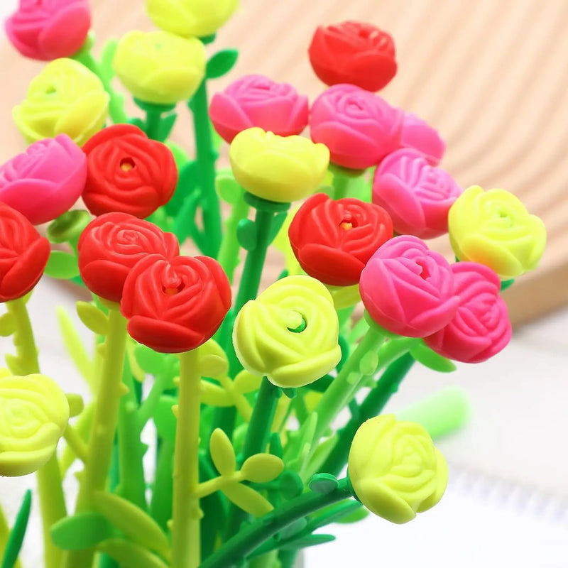 Flower Gel Pens - 0.5mm Rose Design
