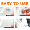 Step-by-step instructions showing how to use a heavy duty car dent puller kit with two suction cups.