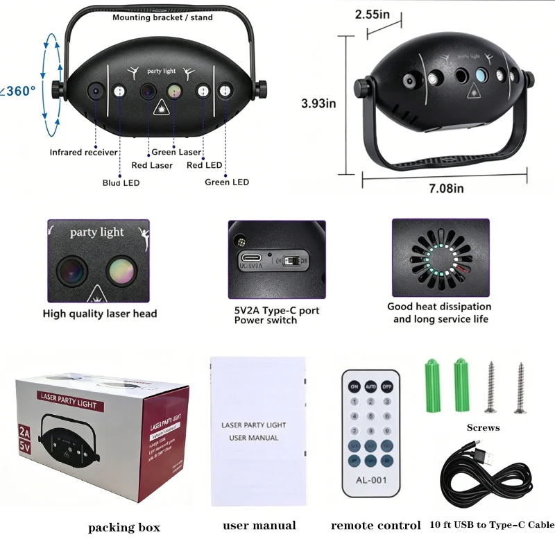 Red & Green Laser Party Light