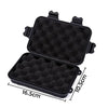 Black waterproof sealed storage box with a lid and a separate compartment for outdoor gear