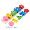 Montessori Wooden Shape Sorting Stacking Toy for Toddlers