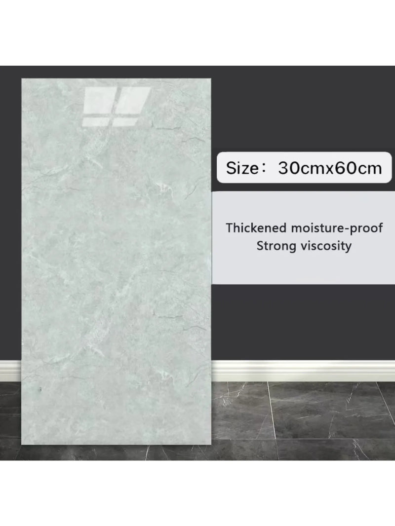10-Pack Marble Tile Sticker Sheets - Peel-and-Stick 30 x 60 cm, Waterproof PVC Tiles