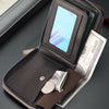 HOVIS Men's Slim Leather Wallet with Eagle Emboss and Zip Closure