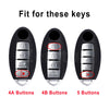 Comparison of key cases with 4A, 4B, and 5 buttons for car keys