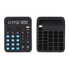 A black silicone baby teether toy with a remote control shape and a numeric keypad.