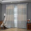 Olive Green Sheer Curtain with Geometric Floral Pattern