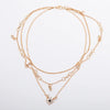 Layered Crystal Heart & Star Pendant Necklace