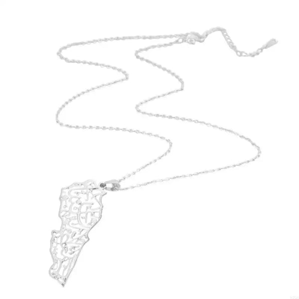 Hollow Lebanese Map Pendant Necklace