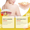 A close-up of a woman applying a clarifying acne treatment soap, showing the product texture and benefits.
