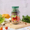 Bocal à salade à ouverture latérale avec compartiment pour vinaigrette