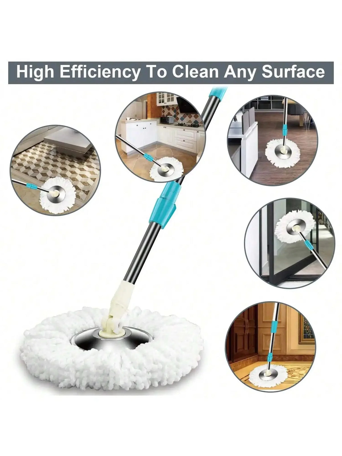 Replacement Microfiber Spin Mop Heads - Universal Fit