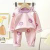 Kids' Cartoon Print Cotton Pajama Set – Long Sleeve Two-Piece Sleepwear