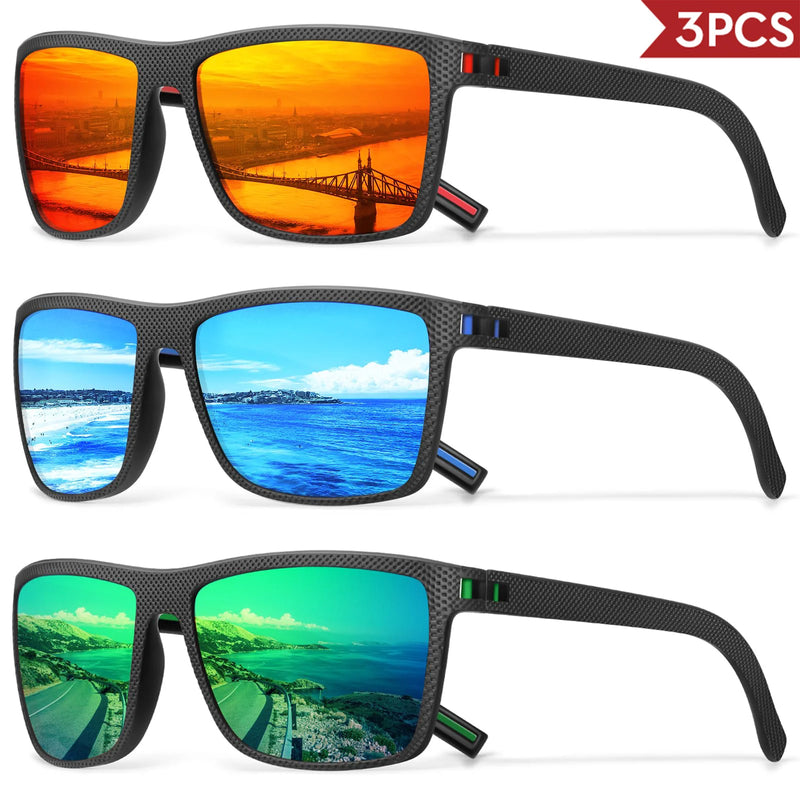 Polarized Square Sunglasses with UV400 Protection