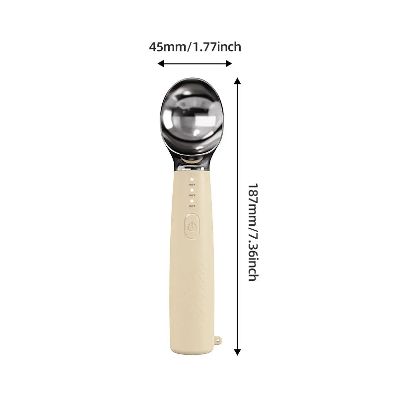 Cuillère à glace électrique chauffante ajustable