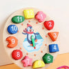Wooden Shape & Number Sorting Clock Puzzle for Early Learning
