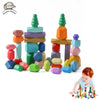 Wooden Rainbow Stacking Stones – Montessori Balancing Blocks for Kids