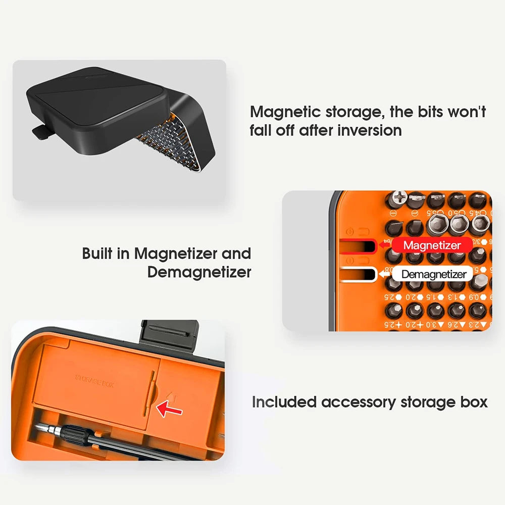 Precision 135-in-1 Screwdriver Set with Magnetic Bits and Repair Accessories