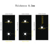 Three views of a 0.2mm thick reusable non-stick gas stove protector mat showing dimensions and placement.