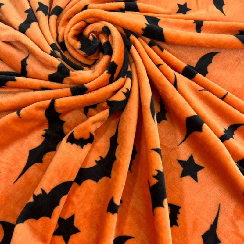 Black Bat Print Flannel Blanket