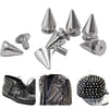 Silver zinc alloy cone studs and spikes used for DIY clothing and accessories