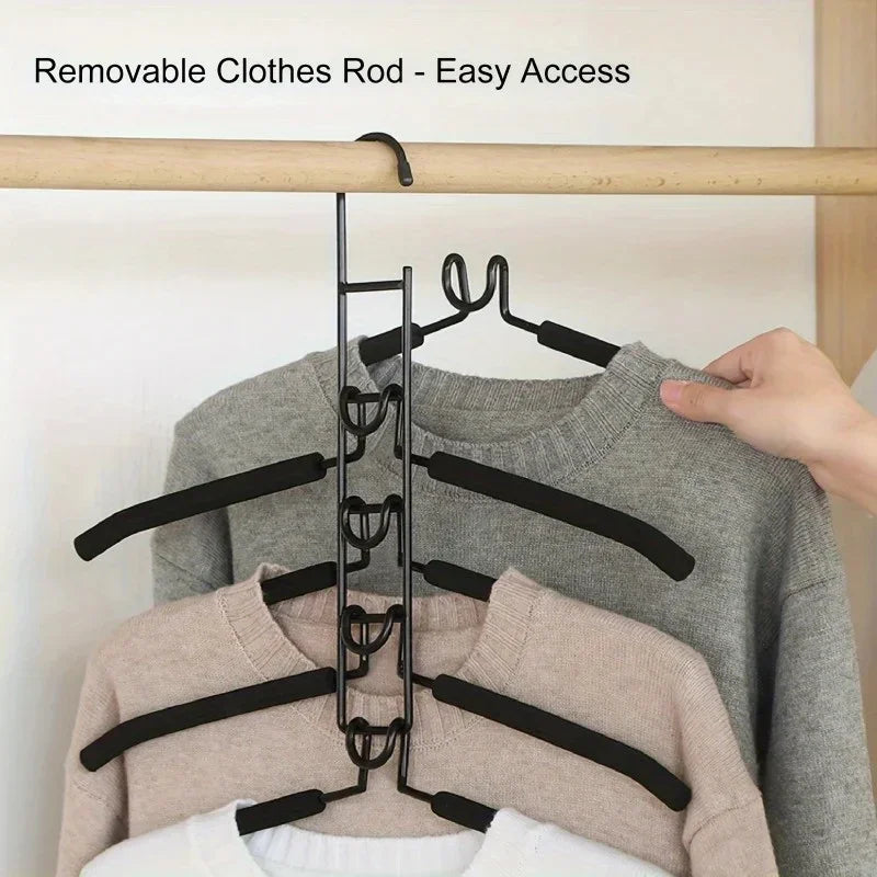 Space-Saving Layered Hangers with Non-Slip Coating
