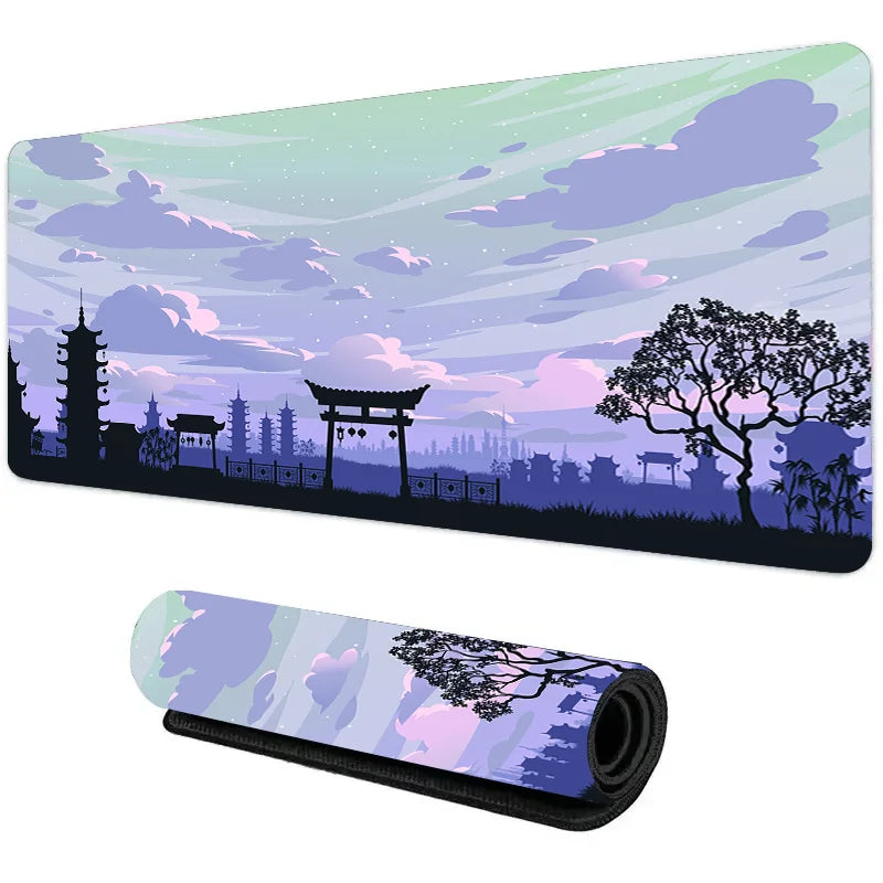 Large Non-Slip Mouse Pad with Night Moonlight Design