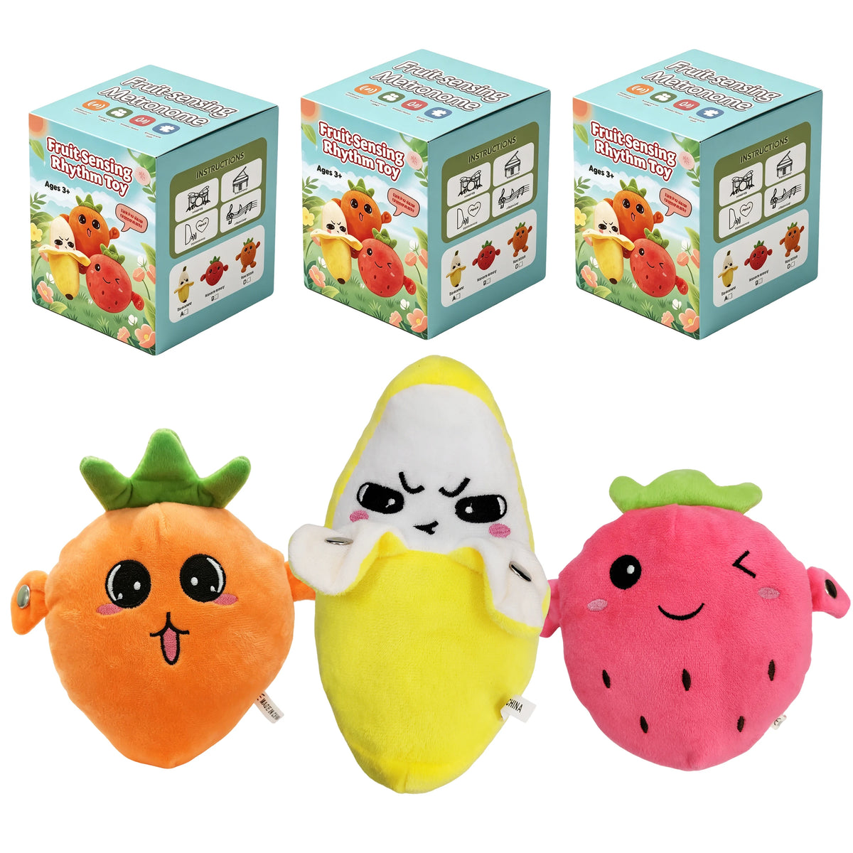 Interactive Musical Fruit Plush Toys with Touch-Activated Sounds
