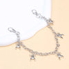 Silver metal chain strap with small animal charms for handbags