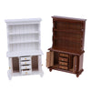 1/12 Scale Dollhouse Wooden Bookcase Cabinet with Drawers