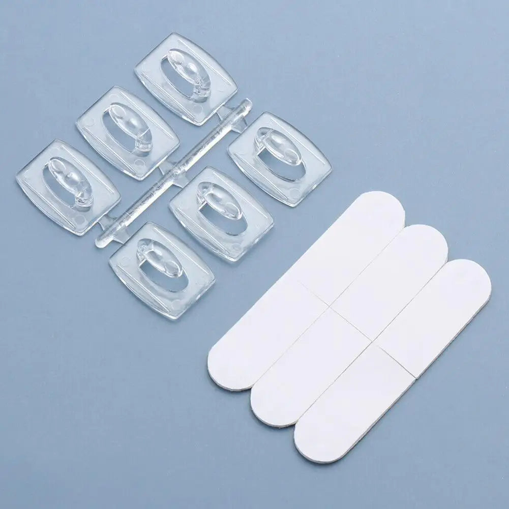 Transparent Removable Adhesive Hooks for Cable Management