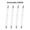 Set of four stretchable clear plastic corner straps for bed sheets