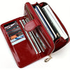 Waxed Leather Long Wallet with Wrist Strap