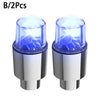 A pair of motion-activated LED tire valve lights for bikes, cars, or motorcycles.