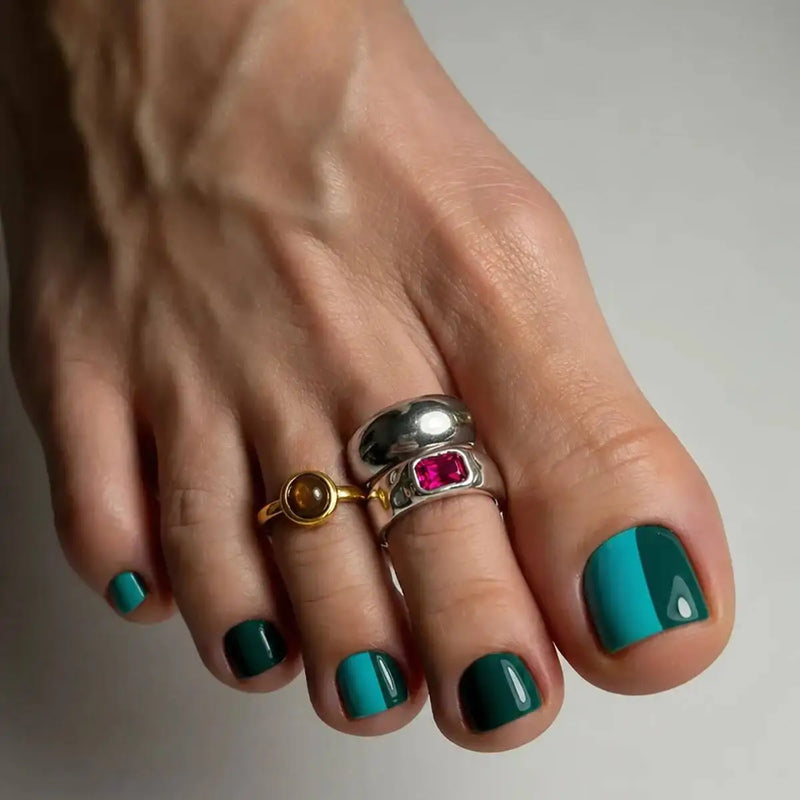 Adjustable Square Crystal Toe Ring