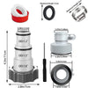 A set of pool hose adapters and rings with various sizes for connecting filter pumps.